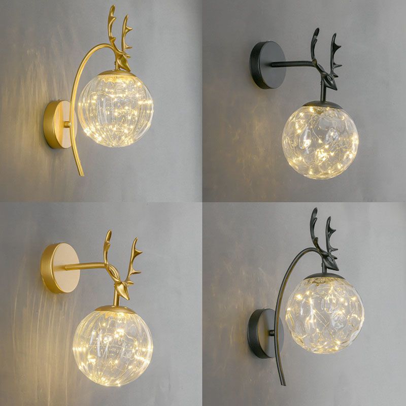 Globe Clear Glass Shade Sconce Light Creative Modern Wall Light Seguit Light Light