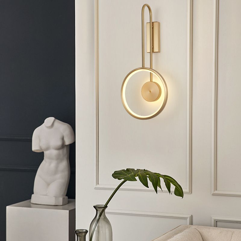 Post-Modern Wall Sconce Copper LED Sconce Lighting for Bedroom