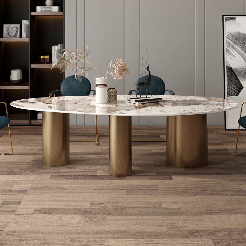 Glam 1/4/5 Pieces Dining Set Oval Sintered Stone Dining Table Set for Dining Areas