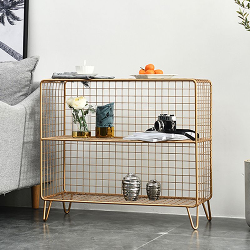 Light Luxury Metal Bookshelf Closed Back Shelf Bookcase with Legs