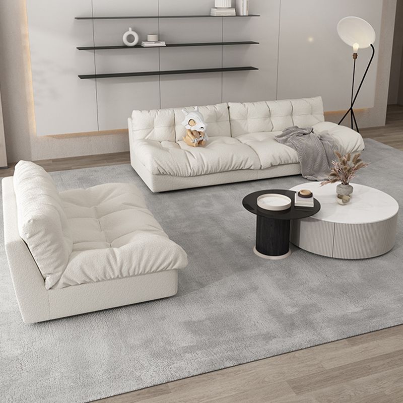 35.43" W x 30.70" H Armless Sofa Contemporary Standard Sofa with Biscuit Back