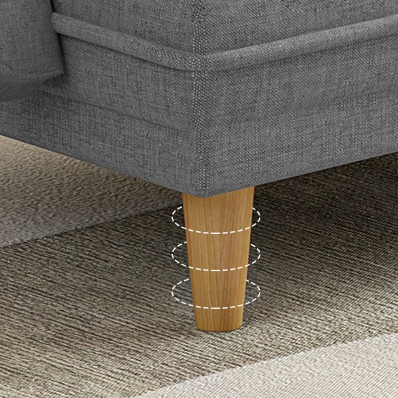 Scandinavian Removable Cushions Fabric Square Arms Futon Sleeper Sofa Bed