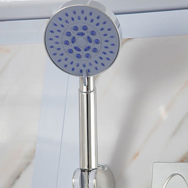 Single Sliding Frosted Glass Shower Enclosure Framed Shower Enclosure in White