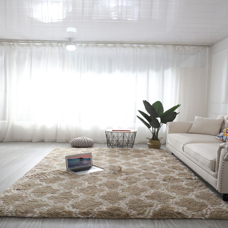 Relaxing Geometry Rug Multi Colored Modern Rug Shaggy Machine Washable Stain Resistant Non-Slip Backing Rug for Home