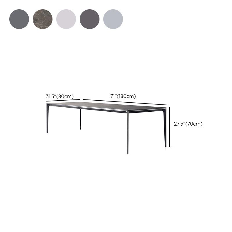 Mid-Century Dining Room Table Rectangle Stone Dinette Table for Home