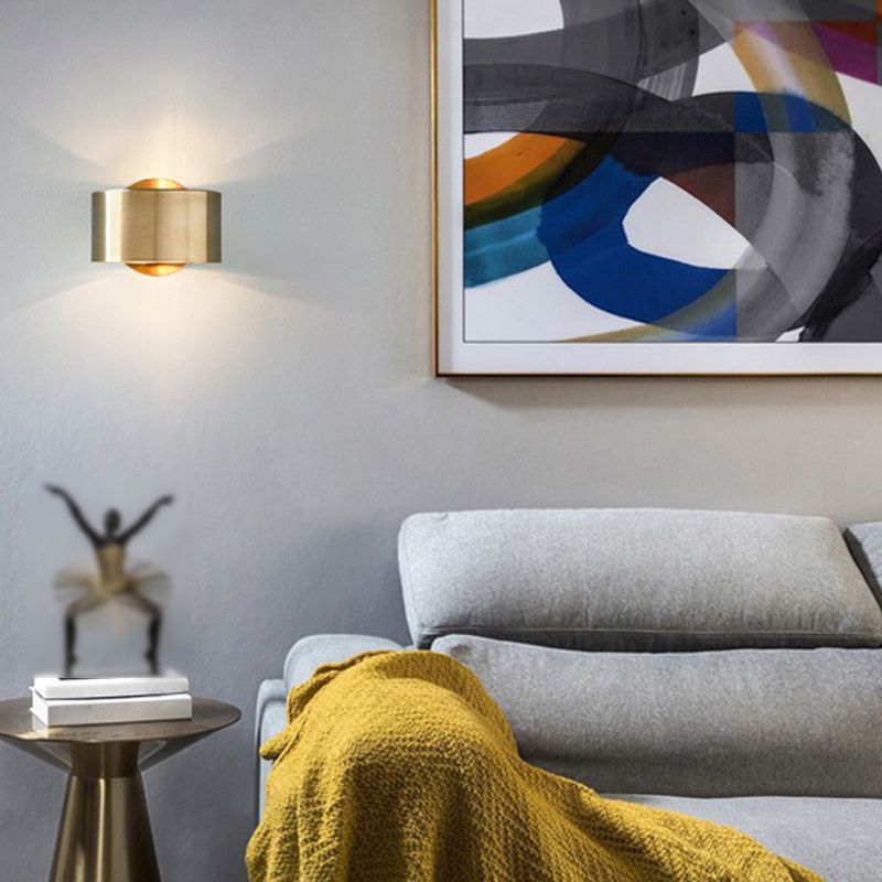 Gold Wall Lamp 1-Light Wall Mount Lamp with Metal Shade for Bedroom