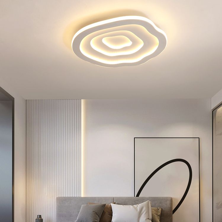 Modern Metal Flush Mount Cloud Shape Ceiling Light with Silicone Shade for Living Room