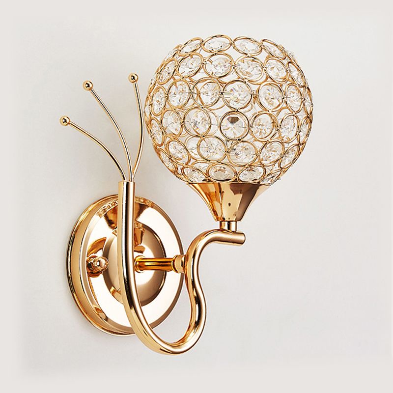 Stile moderno in stile oro sconce in stile nordico cristallo metallo globo luci per letto