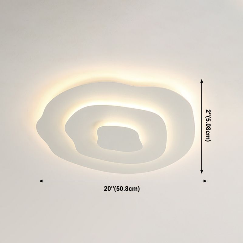 Lacquered Iron LED Ceiling Light in Modern Minimalist Style Acrylic Geometric Flush Mount in White