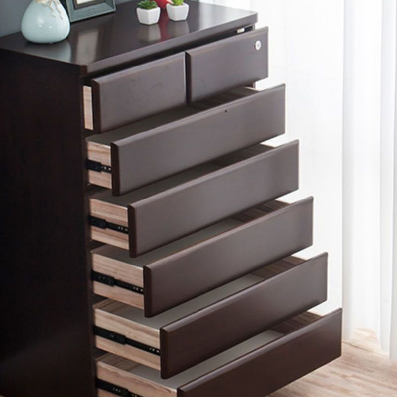 Solid Wood Modern Storage Chest Dresser Vertical Storage Chest Without Mirror