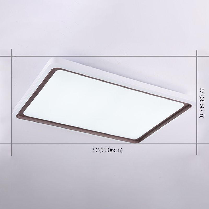 Acrylic Geometric Shaped Ceiling Lighting Simple Coffee and White LED Flush Mount Light