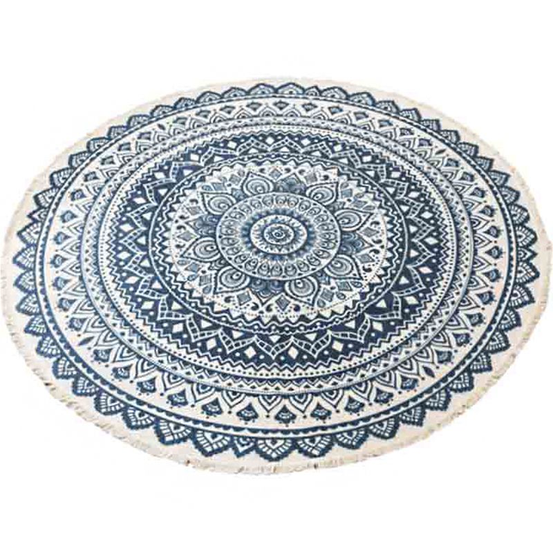 Exotischer böhmischer Teppich hellfarbiger Mandala Teppich Haustierfreundlicher Waschmaschine Teppich für Wohnzimmer