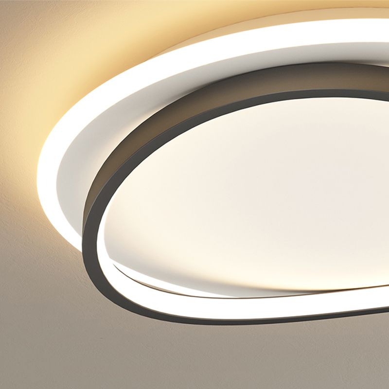 Metal Round Shape Flush Ceiling Light Modern 2 Lights Flush Mount Lighting