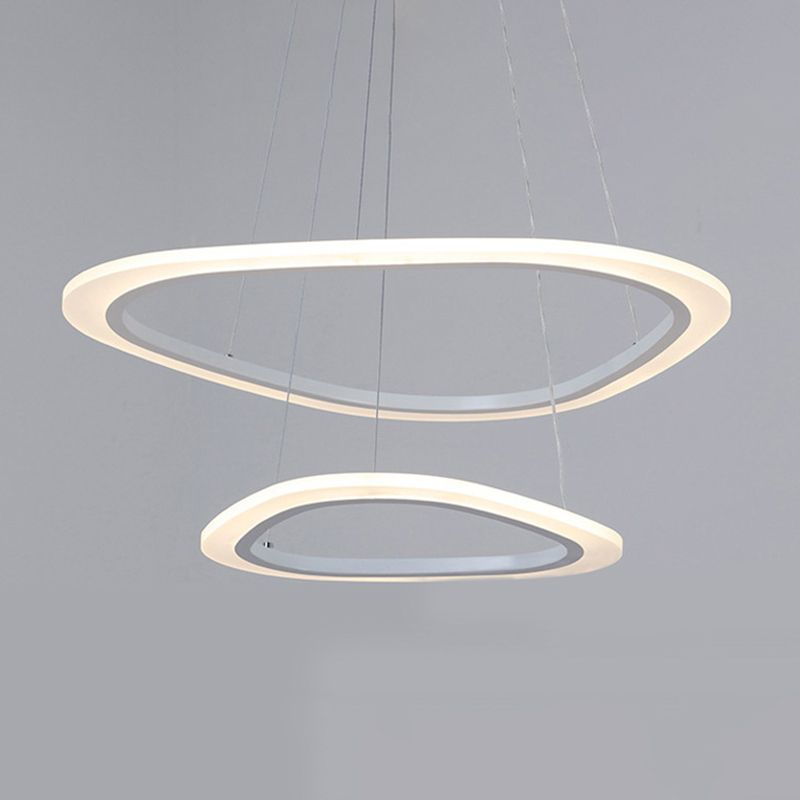 Lámpara de lámpara de nivel triangular blanco simplicidad acrílico LED LEULLACIÓN para comedor