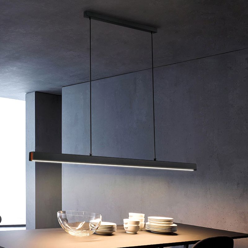 Moderno LED Techo colgante Luz de comedor Lámpara colgante rectangular simple