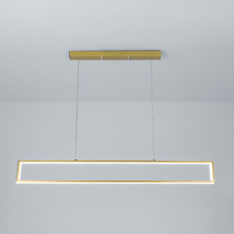 Rectangle Shape Island Pendant Contemporary Style Metal 1 Light Pendant Lighting Fixture