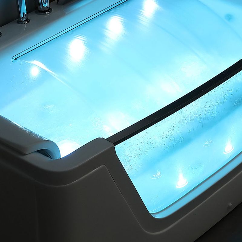 Modern Rectangle Acrylic Bathtub Back to Wall with Massage Device