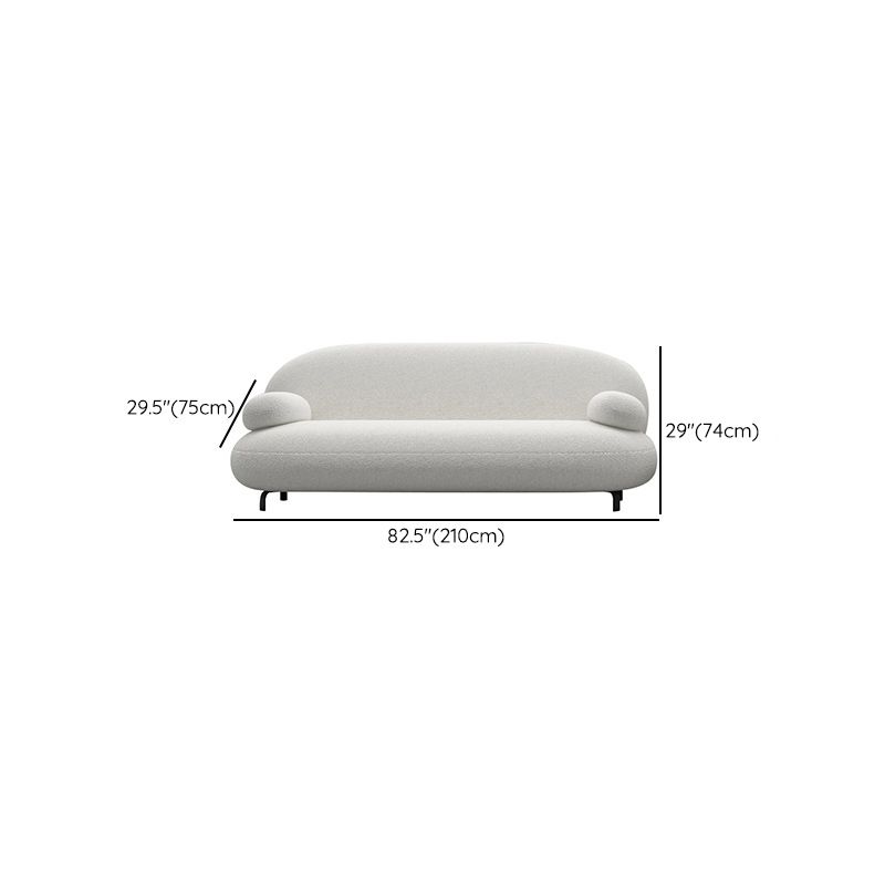 Standard Round Arm Sofa Modern Minimalist Fabric Sofa in White