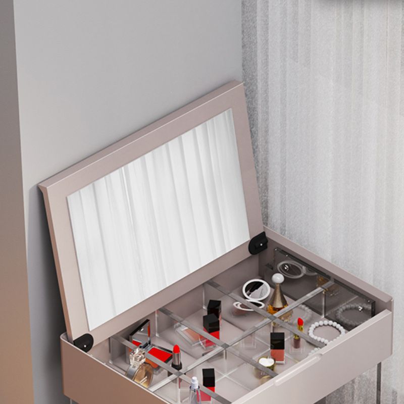 Scandinavian 15.74 " Wide Solid Color Wooden Top Acrylic Base Mirror Make-up Vanity