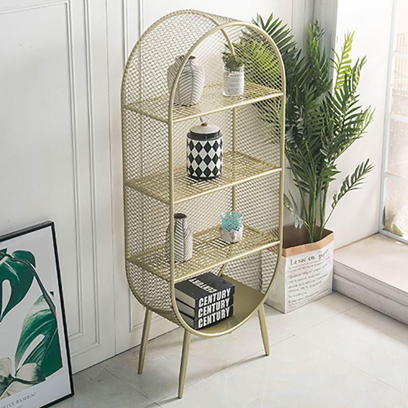 Glam Metal Bookshelf Standard Book Shelf for Home Office 11.8" Wide