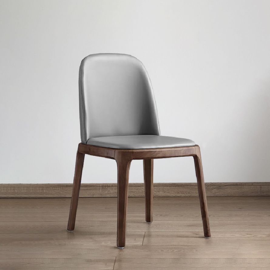 Silla auxiliar industrial de cuero de fresno, acabado mate, silla de comedor Parsons (juego de 2)