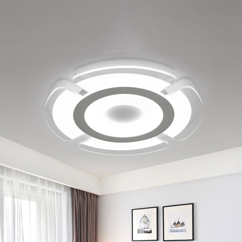 8"/16.5"/20.5" Wide Simple Floral Acrylic Flush Ceiling Light LED Flush Mount Lamp in Warm/White Light