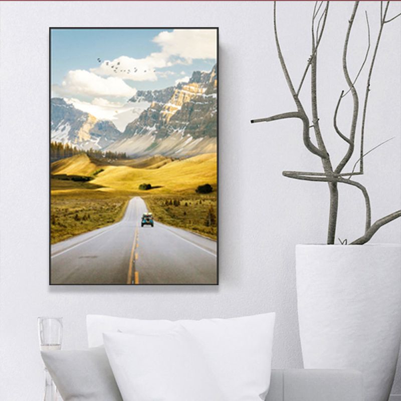 Highway in Mountain Schilderijen Zachte Kleur Canvas Wall Art voor Home Decor, Meerdere Grootte Opties