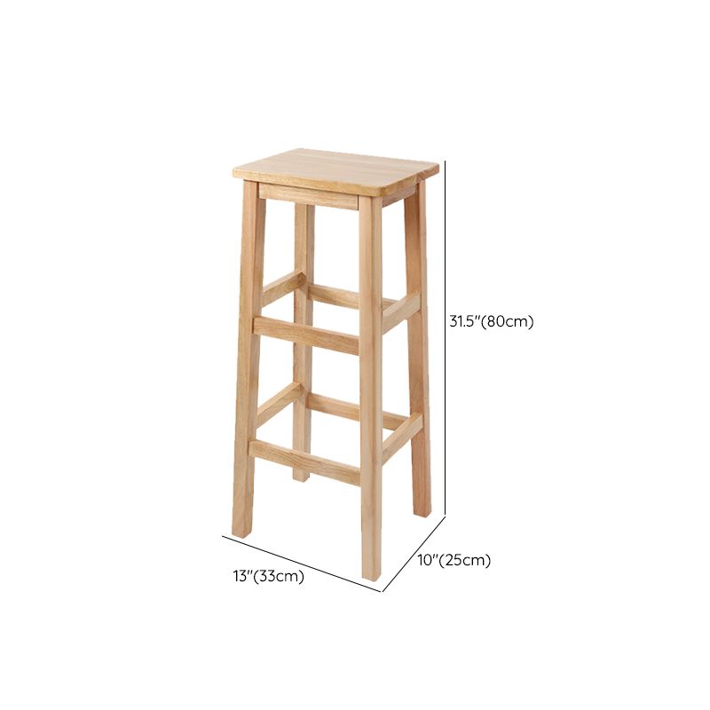 Modern Style Leather Bar Stool Rubberwood Counter Stool for Home