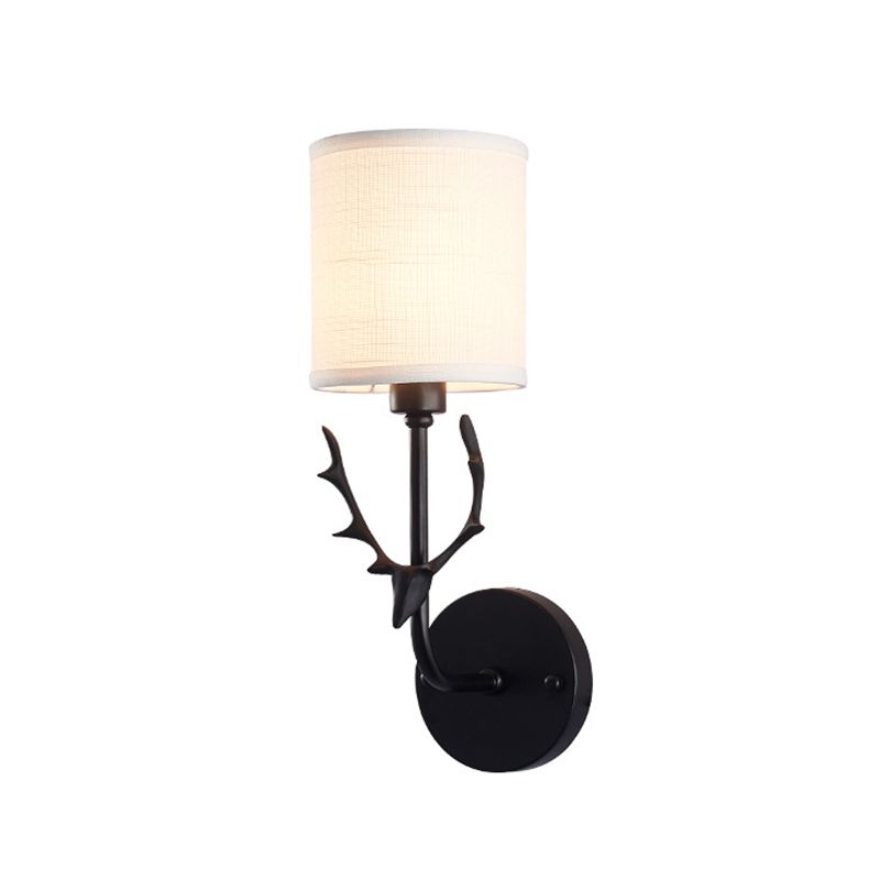 Cilindro de tela Luz de montaje de pared Minimalismo de la sala de estar 1 luces Iluminación de pared con acento de ciervos