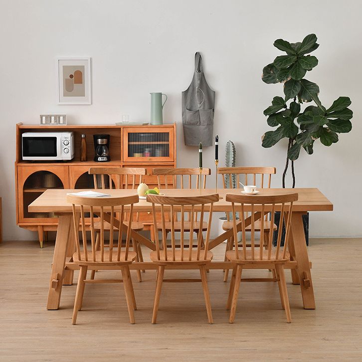 Modern Dining Set 1/2/5/7 Pcs Solid Wood Dining Table and Chairs