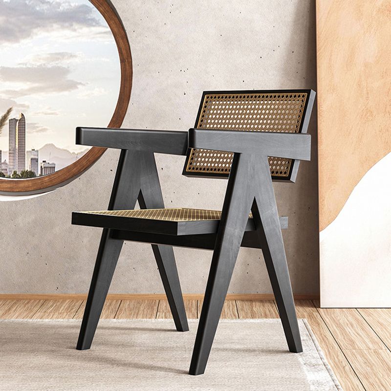 Traditional Kitchen Dining Chairs Rubber Wood Arm Dining Chairs