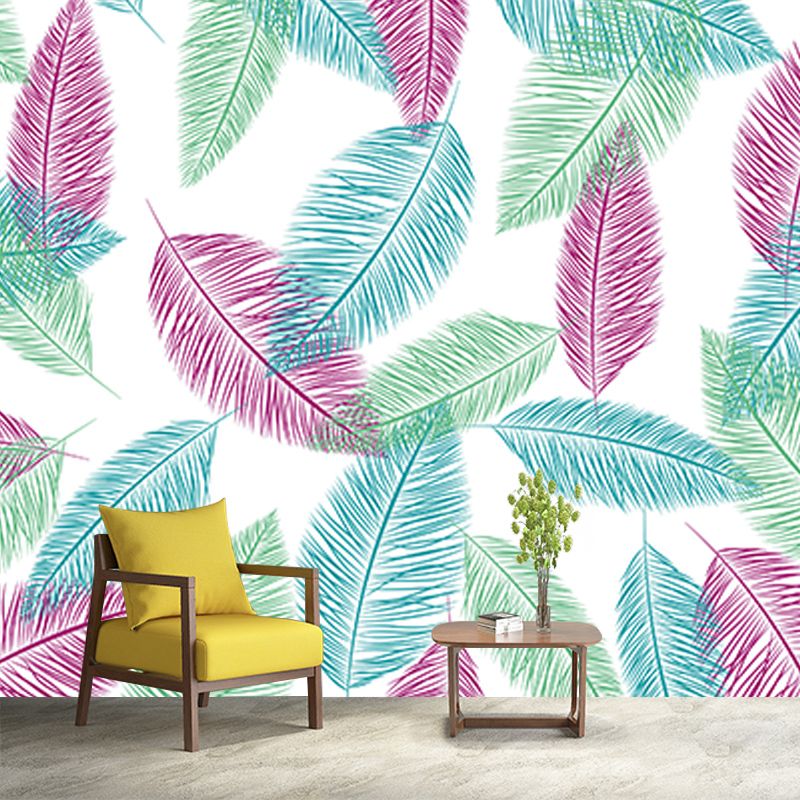 Illustration Stain Resistant Mural Wallpaper Feather Living Room Wall Mural