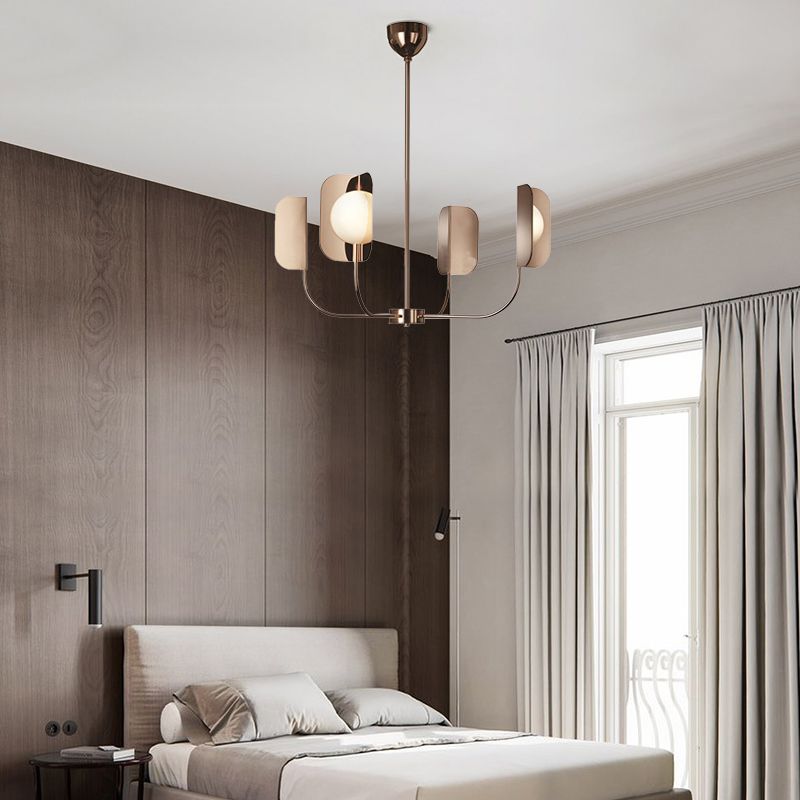 Nordic Style Metal Chandelier Branch Brown Pendant Lamps for Living Room
