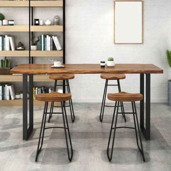 1/2/5/6 Pieces Luxurious Rectangular Pub Table Set Wooden Counter Table Set