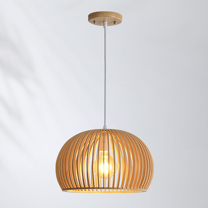 Geometric Shape Wood Hanging Light Modern Style 1 Light Hanging Light Fixtures in Brown