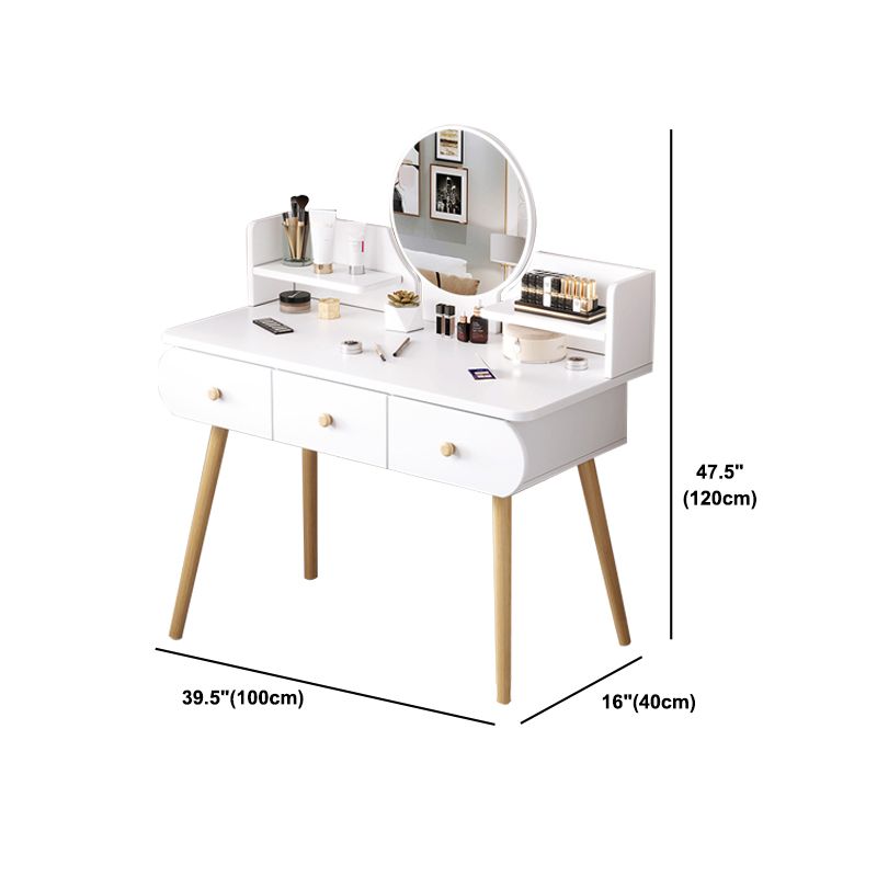 Modern Makeup Vanity Desk with Mirror and Storage Shelves 47.25" for Bedroom