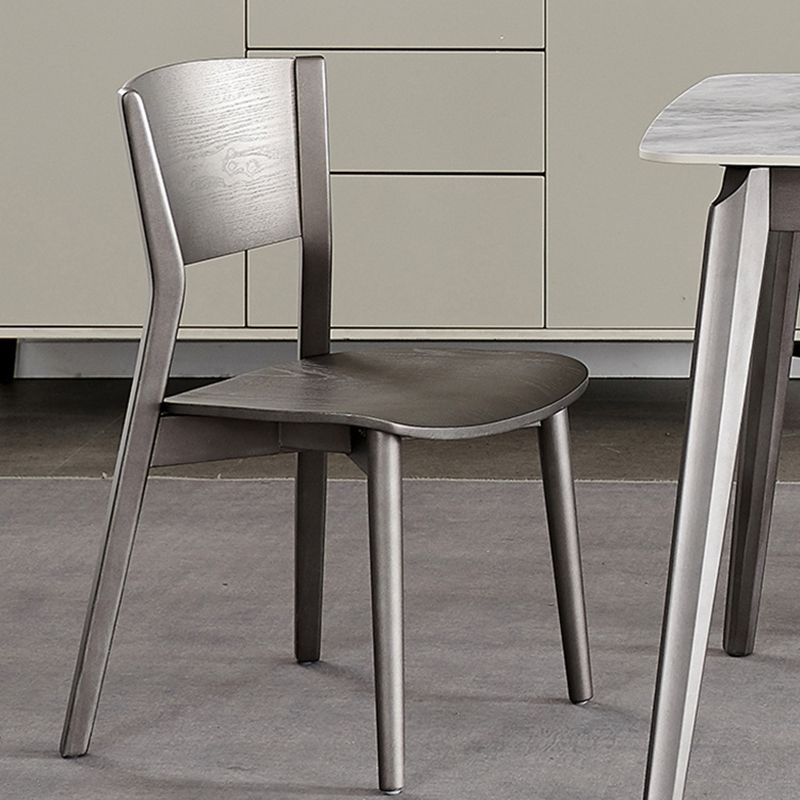 Armless Kitchen Dining Chairs Solid Wood Open Back Dining Chairs