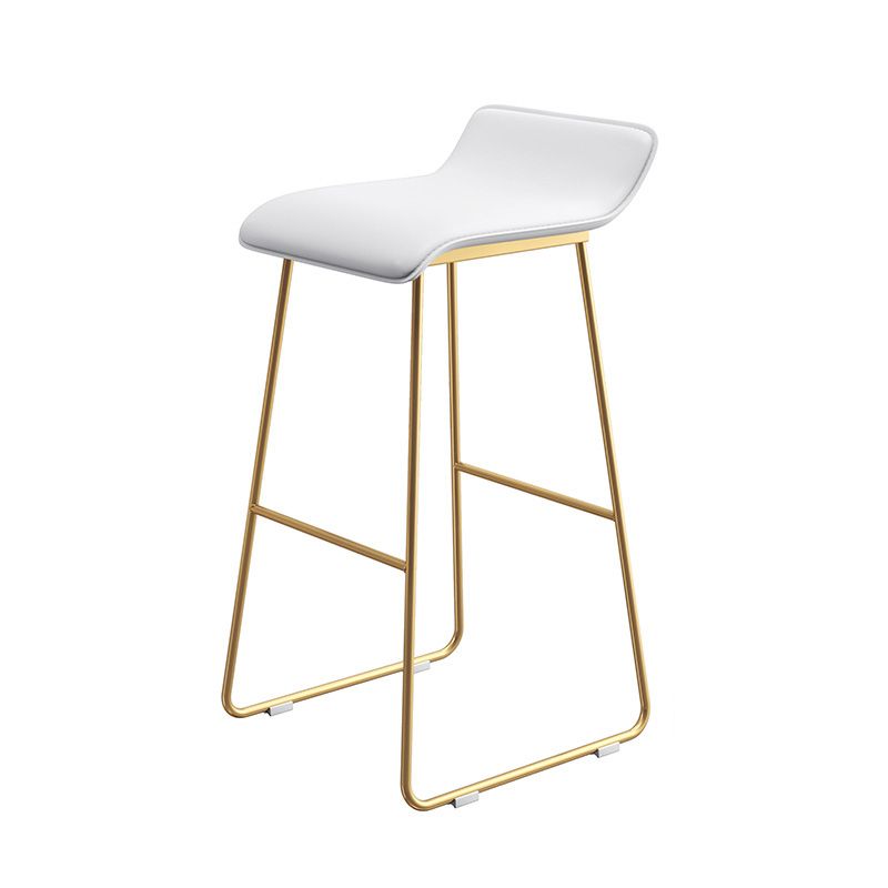 Modern Armless Backrest Counter Stool Steel Cafe Bar Stool with Pedal and Acrylic Seat
