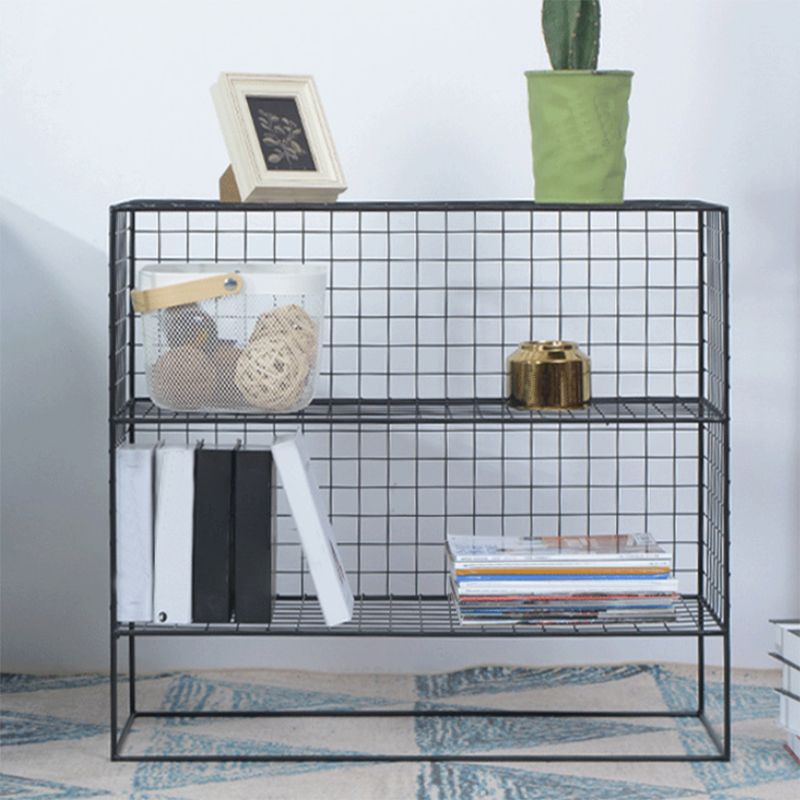 Modern Closed Back Book Shelf Metal Bookcase for Living Room