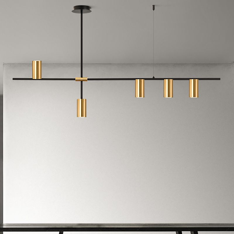 Linear 3 / 4 / 5 - Light Kitchen Island Pendant Iron Ceiling Pendant in Black / Gold