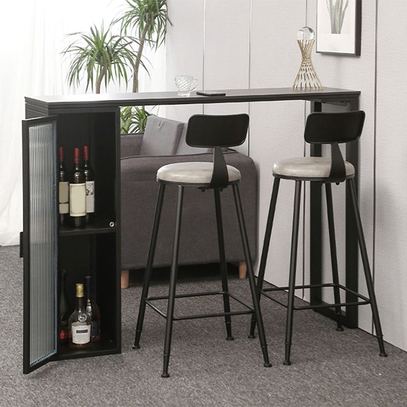 Double Pedestal Bar Table Set 1/3 Pcs Stone Top Bar Table and Upholstered Stools