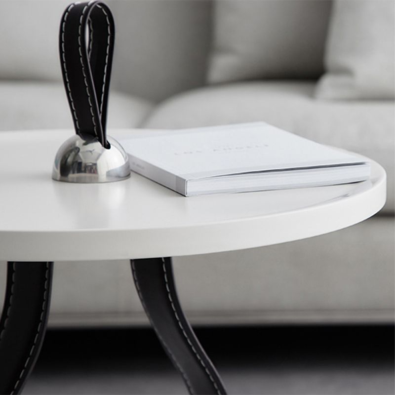 Contemporary Side Table Pedestal with Storage Round Living Room End Table