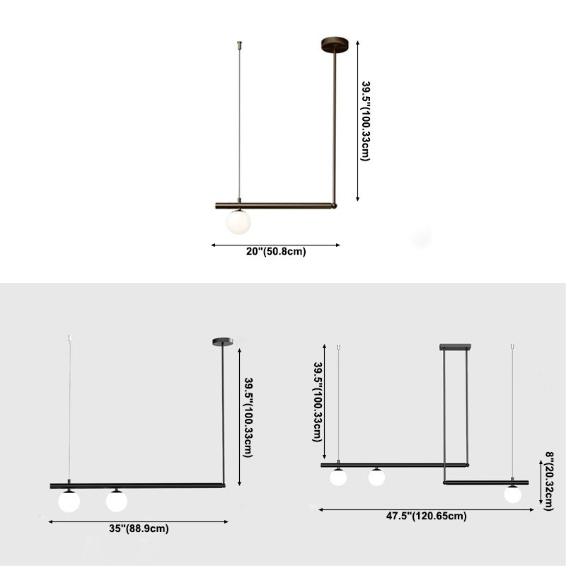 Modern Simplicity Pendant Lighting Globe Glass Island Lighting for Dining Room