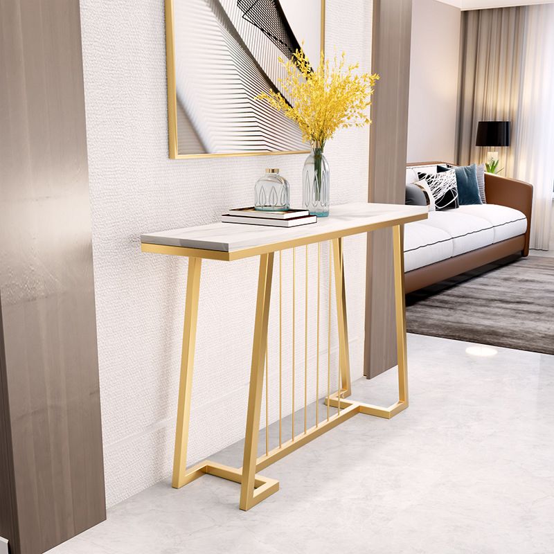 Modern Console Accent Table Antique Finish Sofa Console Table in Marble