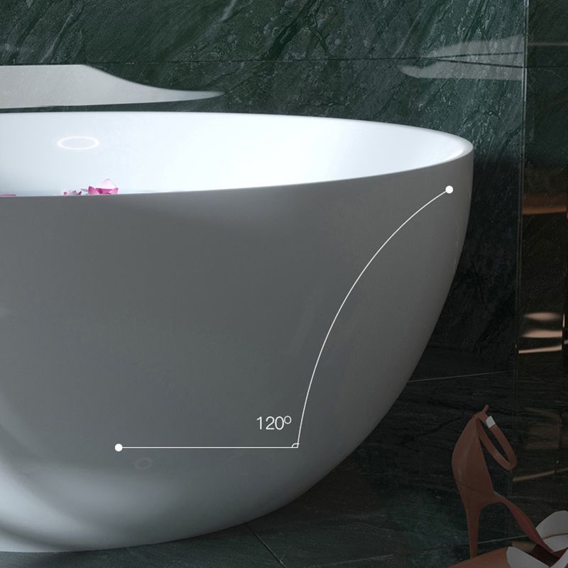 Bathroom Acrylic Round Bath Tub Soaking Stand Alone Tub with Drain