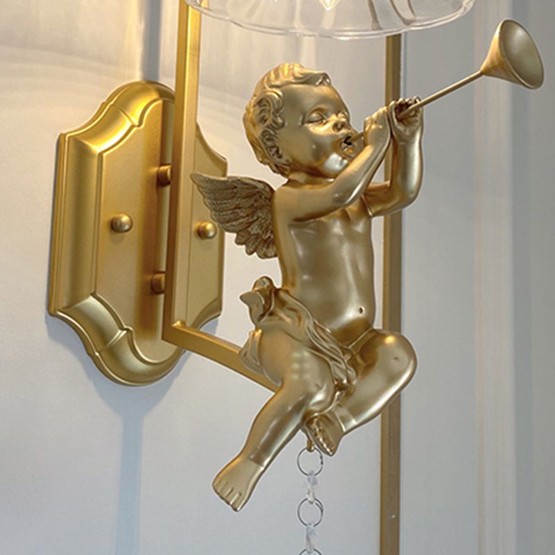 Glass Shade Wall Mounted Light Fixture 1-Light Modernism Wall Mounted Sconce