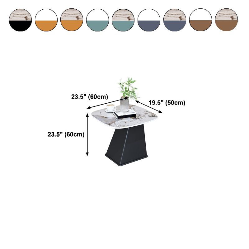 23.6" Floor Solid Wood Side Table Modern Multi - Color Marble Side Accent Table