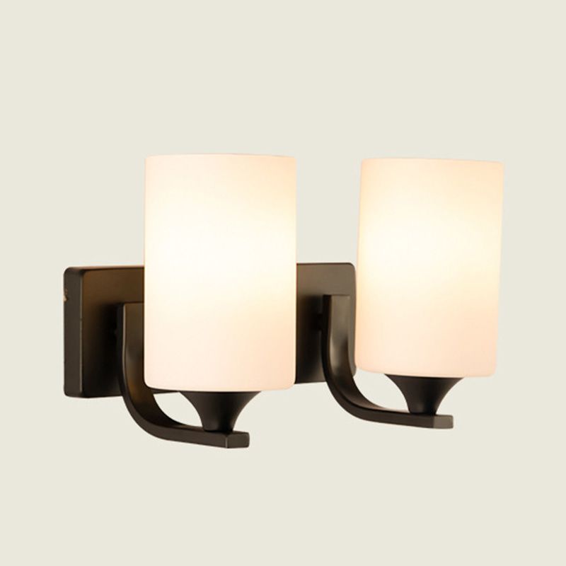 Modern Style Cylinder Shape Wall Light Glass Sconces for Bedroom