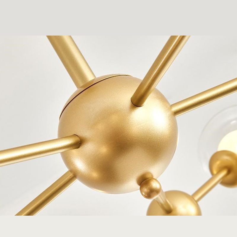 Candelera de la sala de estar de forma molecular Tombra de globo de vidrio transparente Simplicidad contemporánea Estilo de iluminación Colgante