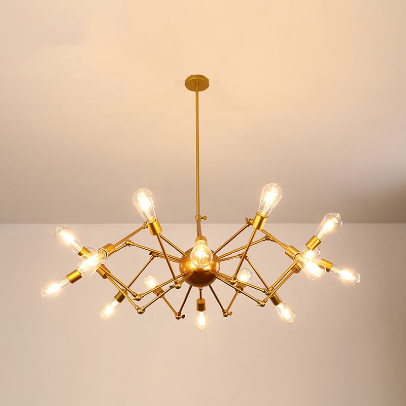 Araña múltiple lámpara de lámpara vintage lámpara de luz colgante industrial de hierro